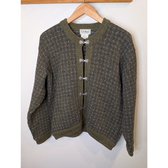 L.L. Bean Sweaters - L.L.Bean Vintage Wool Cardigan Pewter Toggle Grandmacore Norway Small